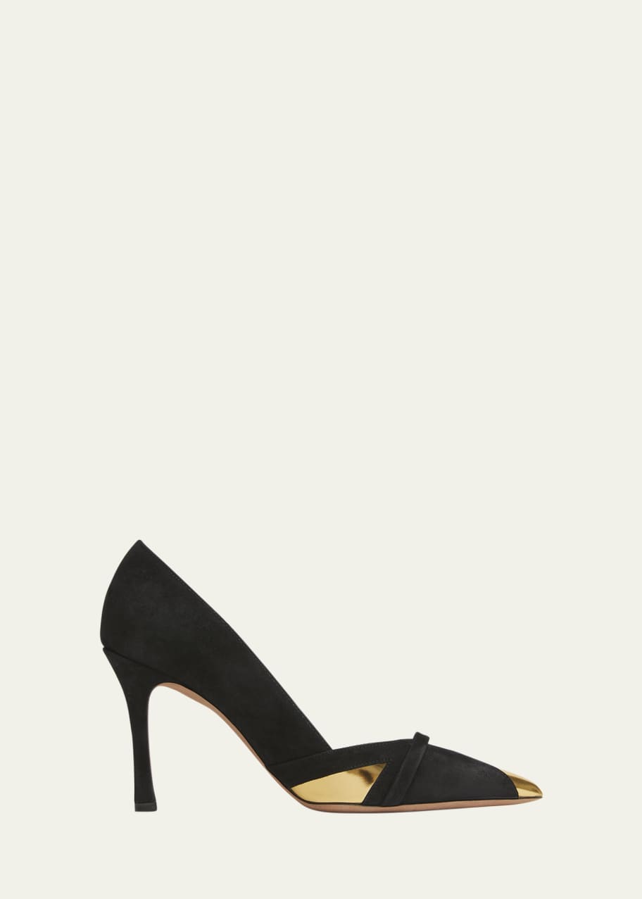 Image 1 of 1: Gae Suede Metallic Stiletto Pumps