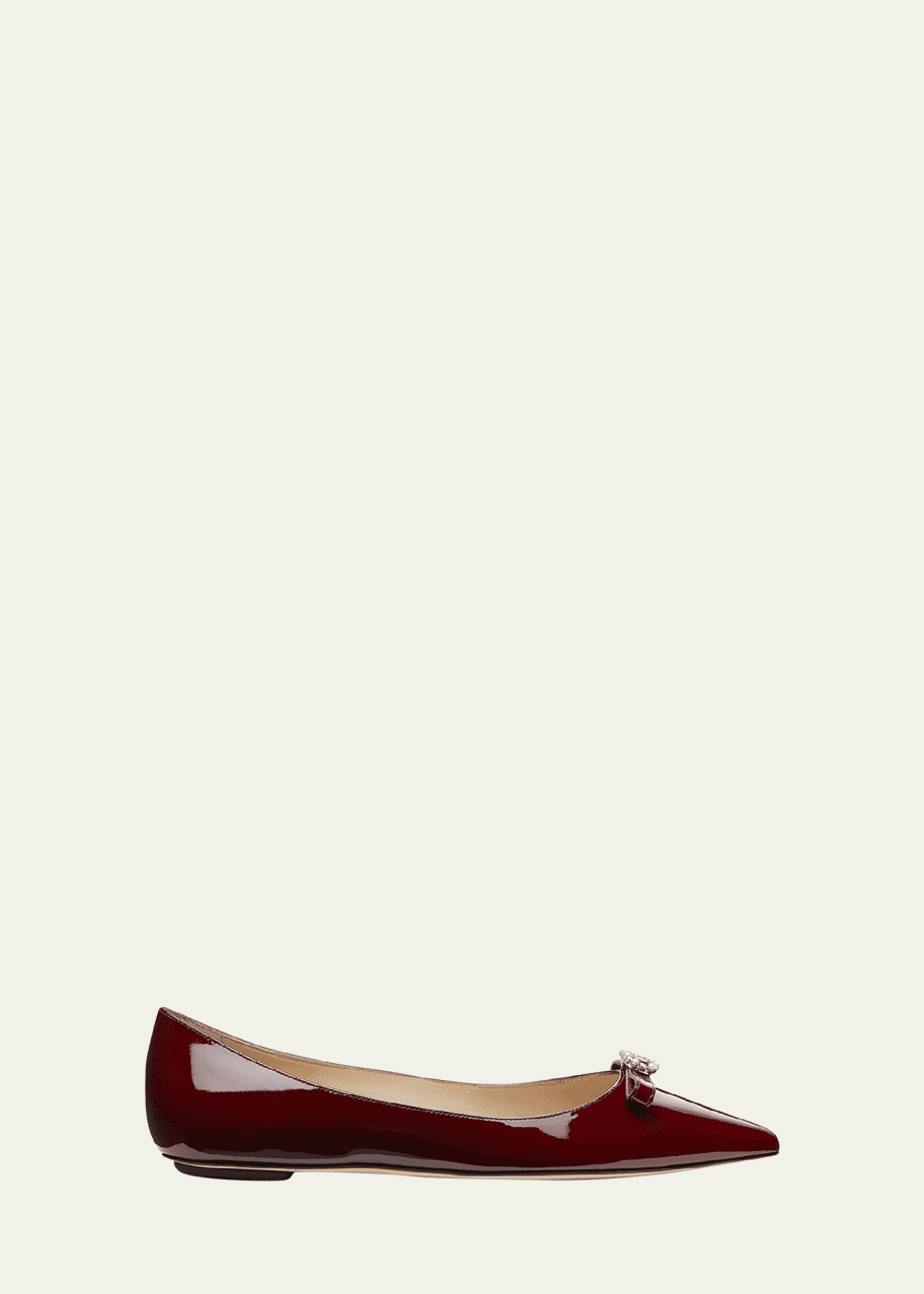 Image 1 of 1: Diana Patent Bow Ballerina Flats