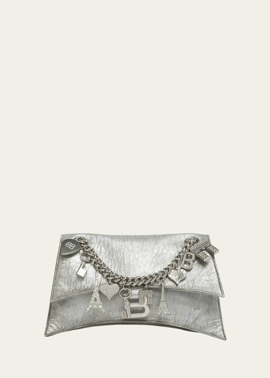 BALENCIAGA crash ミニウォレット シルバー Crush Small Chain Bag Silver | The Webster