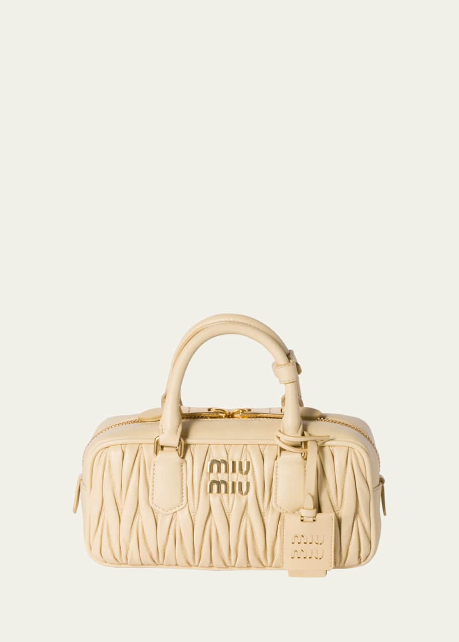Image 1 of 1: Zip Quilted Leather Top-Handle Bag