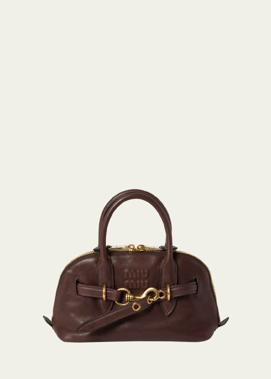 Image 1 of 1: Lamb Leather Top-Handle Bag