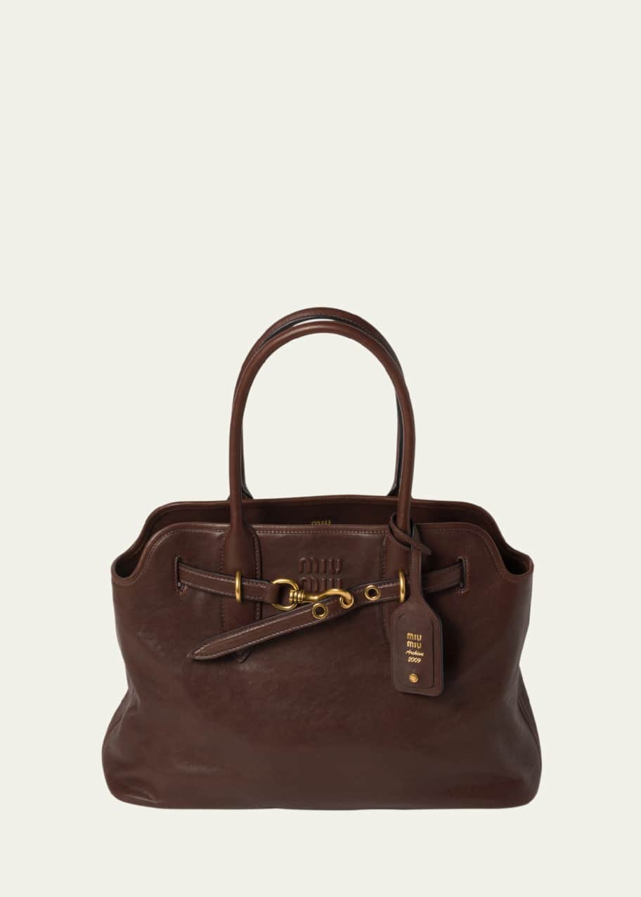 Miu Miu Aventure Large Leather Shoulder Bag - Bergdorf Goodman