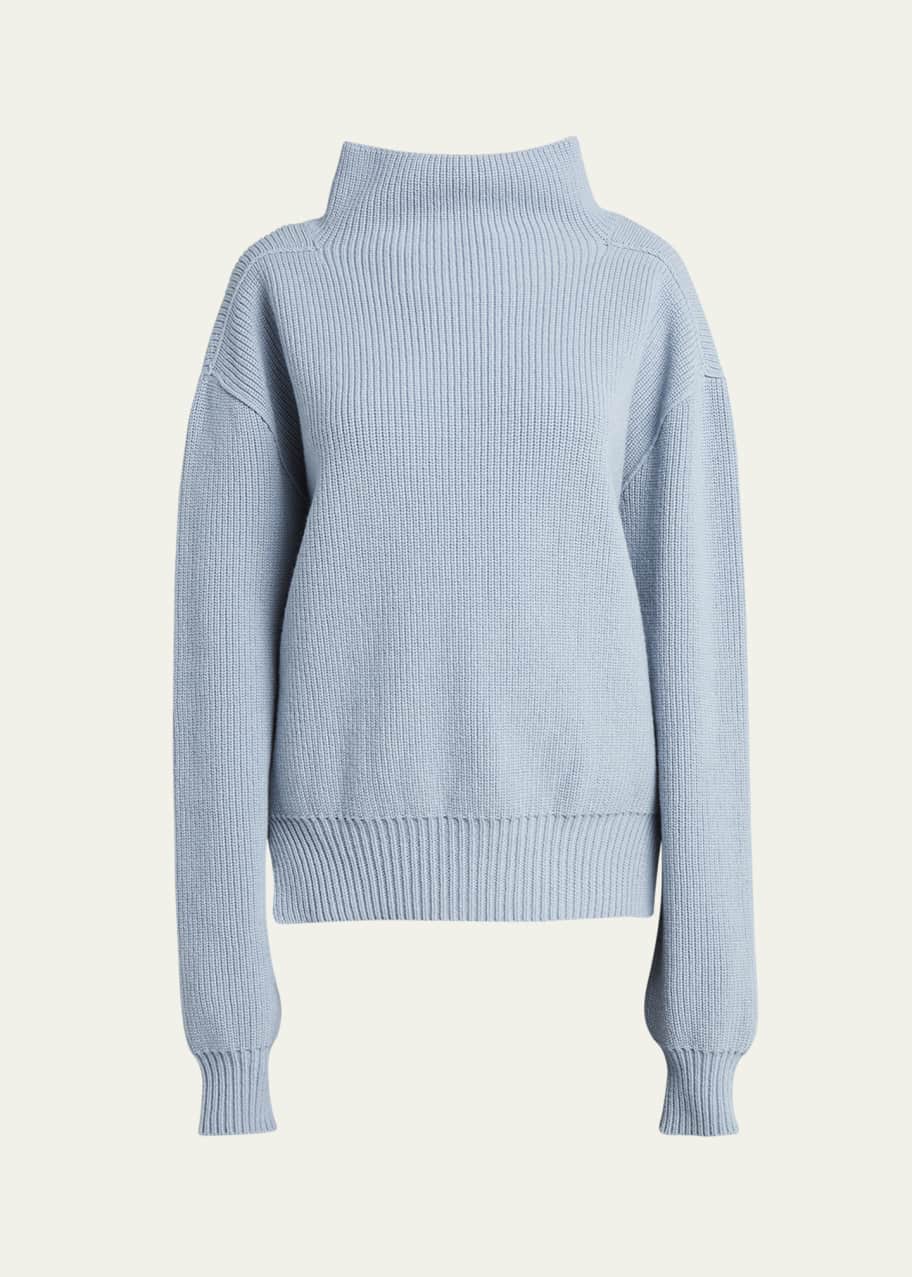 Image 1 of 1: Fisherman Tabard Knit High-Neck Sweater