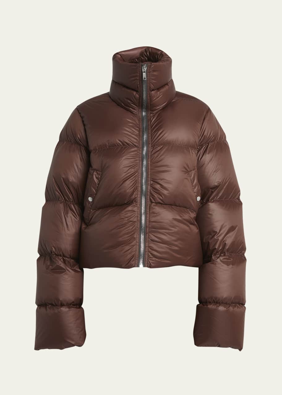 Image 1 of 1: Zip-Up Funnel Neck Puffer Jacket