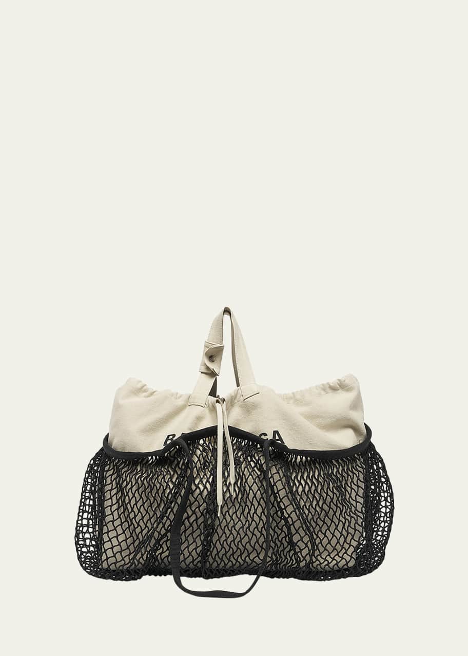 VIP【送料関税込】BALENCIAGA 24/7 MEDIUM TOTE BAG Balenciaga 24/7 Medium Washed Canvas and Fishnet Tote Bag