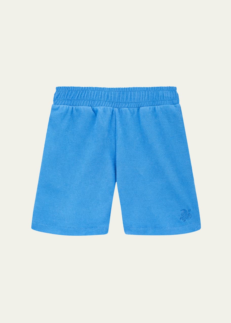 Image 1 of 1: Boy's Embroidered French Terry Shorts, Size 2-14
