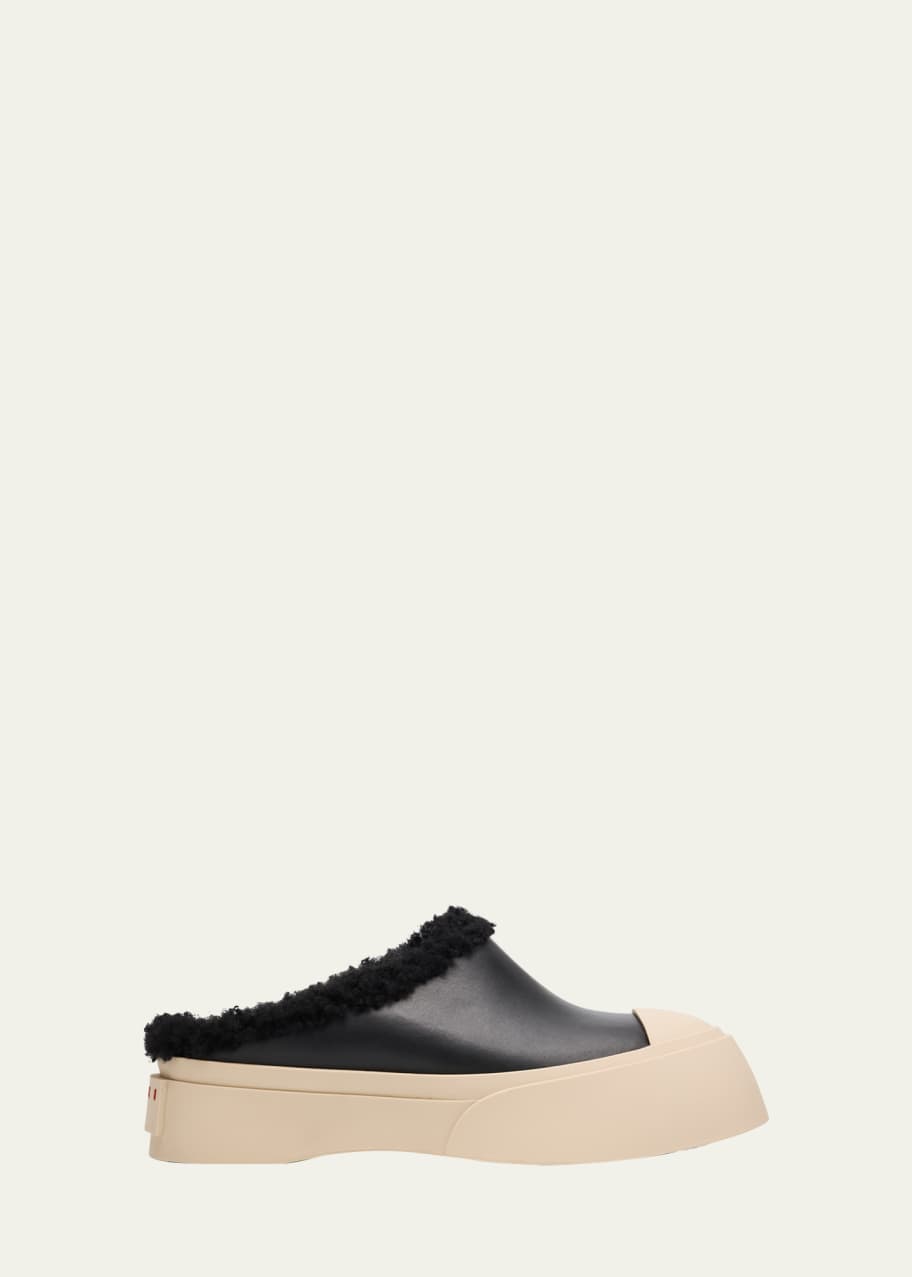 【MARNI】 Pablo shearling-lined leather sneakers Marni Pablo Sneakers | Black | FARFETCH