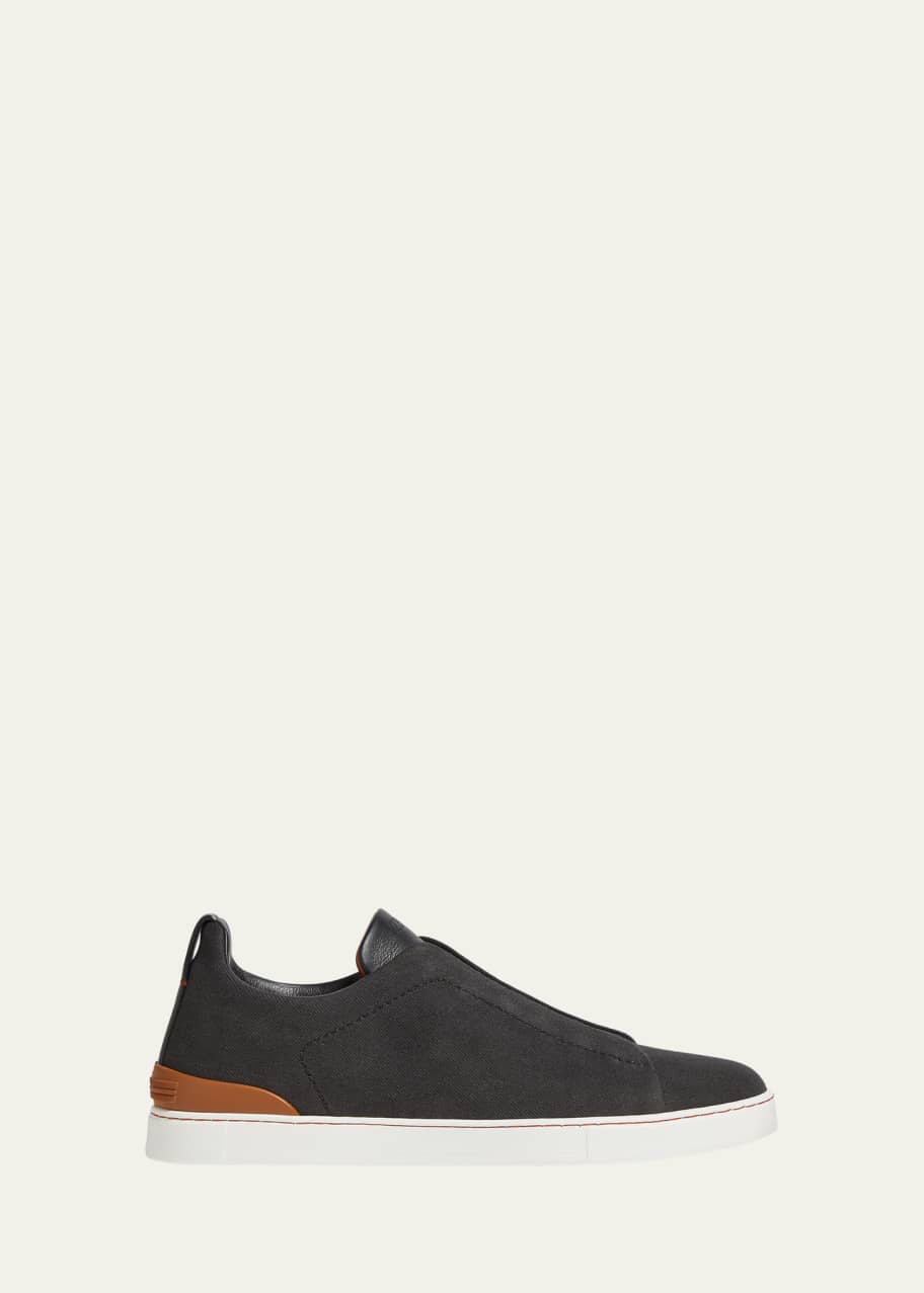 Image 1 of 1: Men's Triple Stitch Denim Vicuna Trim