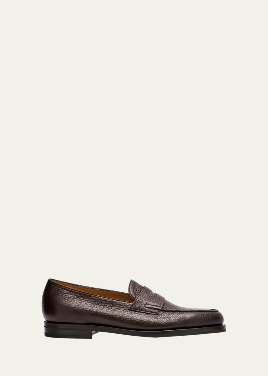 Image 1 of 1: Men's Lopez Grained Leather Penny Loafers