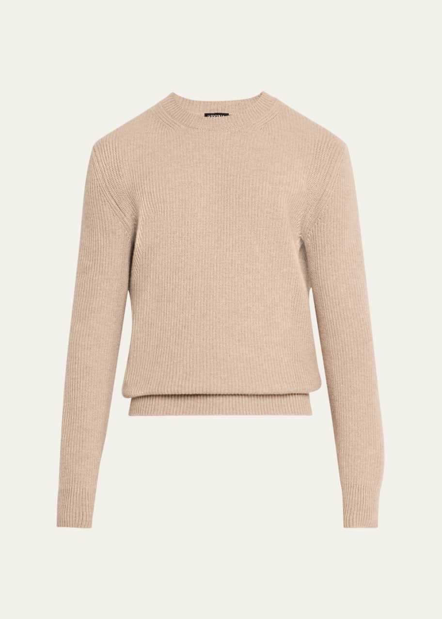 ZEGNA Men's Oasi Cashmere Ribbed Crewneck Sweater - Bergdorf Goodman
