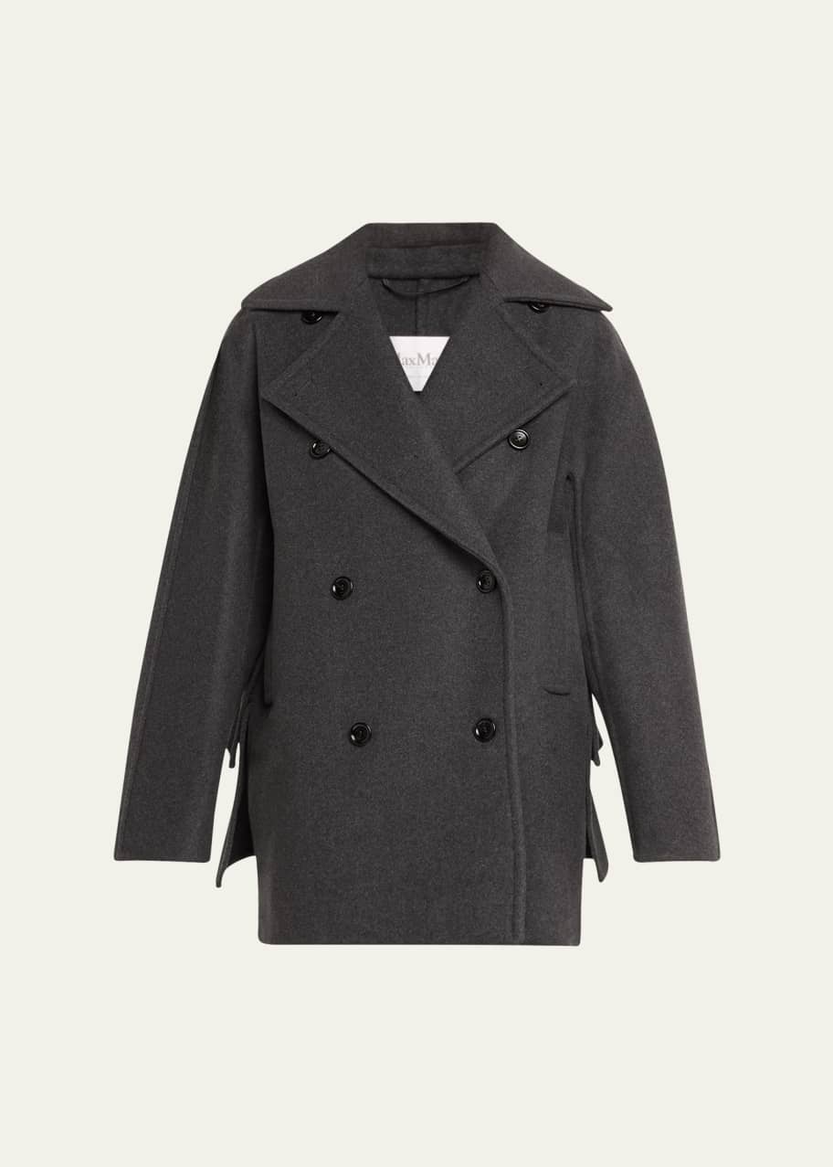 【関税&送料込】Max Mara Asturie Double-Breasted Wool And Ca Max Mara Asturie Tiered-Ruffle Double-Breasted Coat