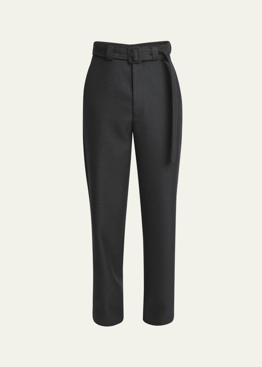 Image 1 of 1: Men's Wool-Blend Gabardine Belted Pants
