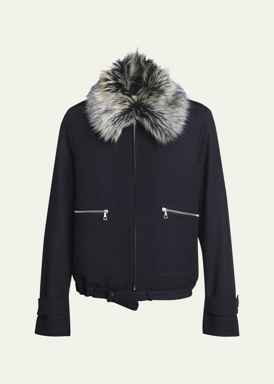 Dries Van Noten Men's Blouson Jacket with Faux Fox Fur - Bergdorf