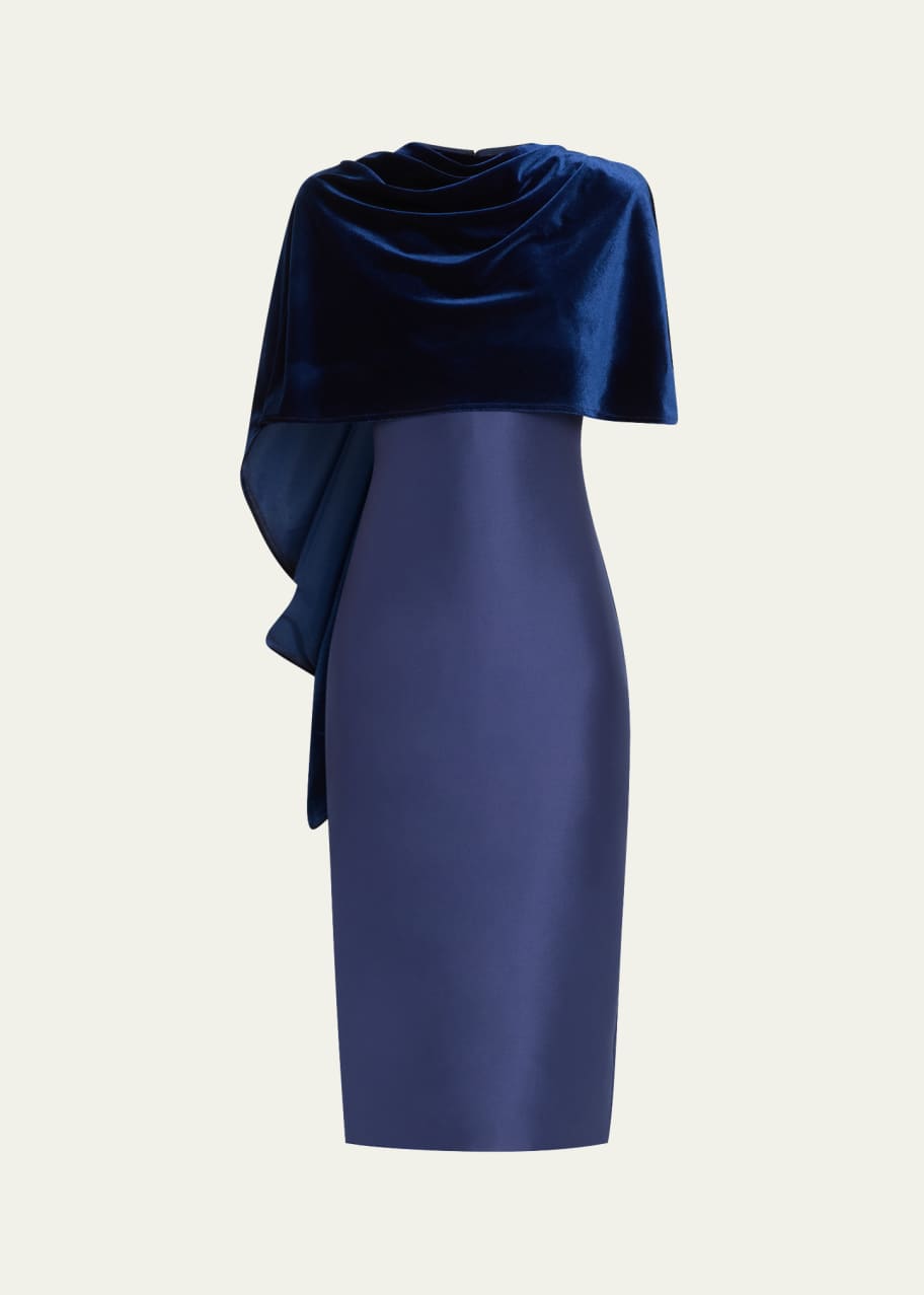 knee length dresses for ladies Florence Metallic Velvet Tie Waist Midi Dress main image 0