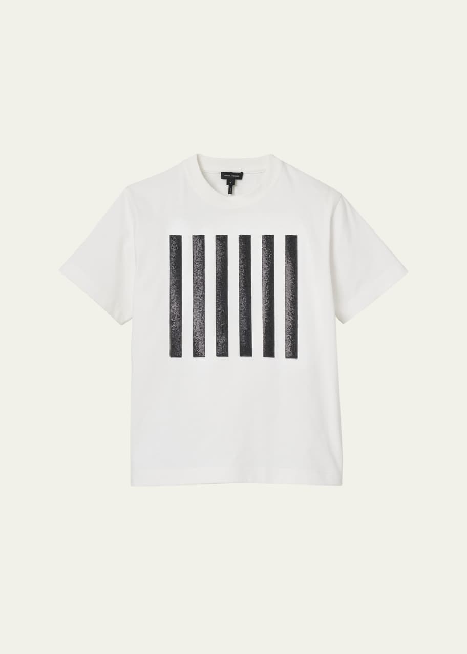 Image 1 of 1: Sequined Stripe Box Short-Sleeve T-Shirt