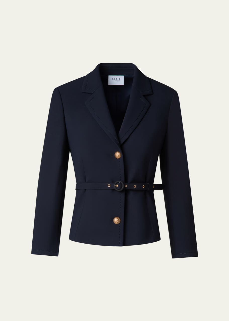 Image 1 of 1: Belted Button Down Blazer