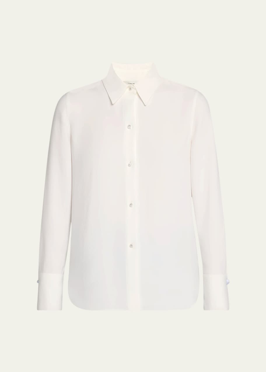 Image 1 of 1: Pearly Long-Sleeve Button-Front Shirt