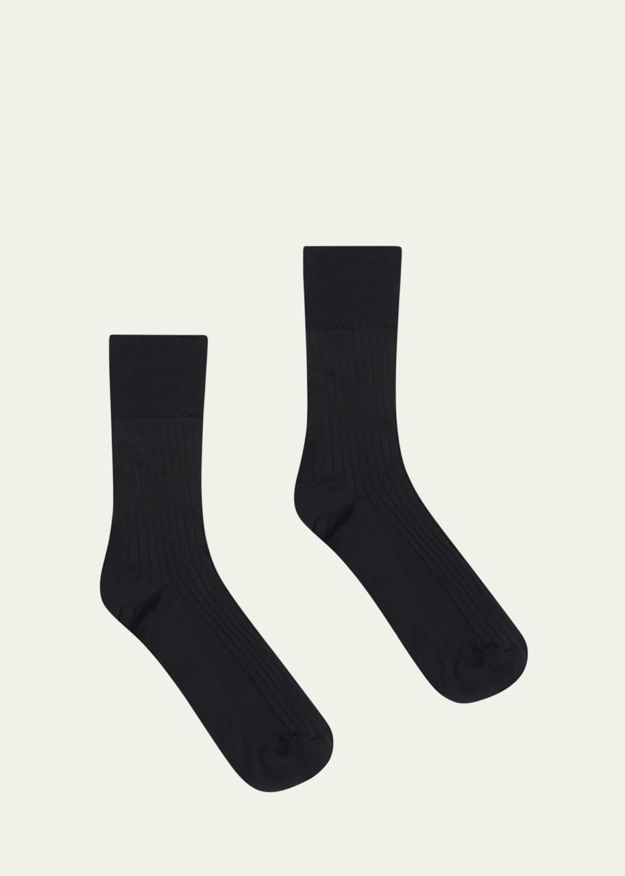 Image 1 of 1: Cotton Rib Crew Socks