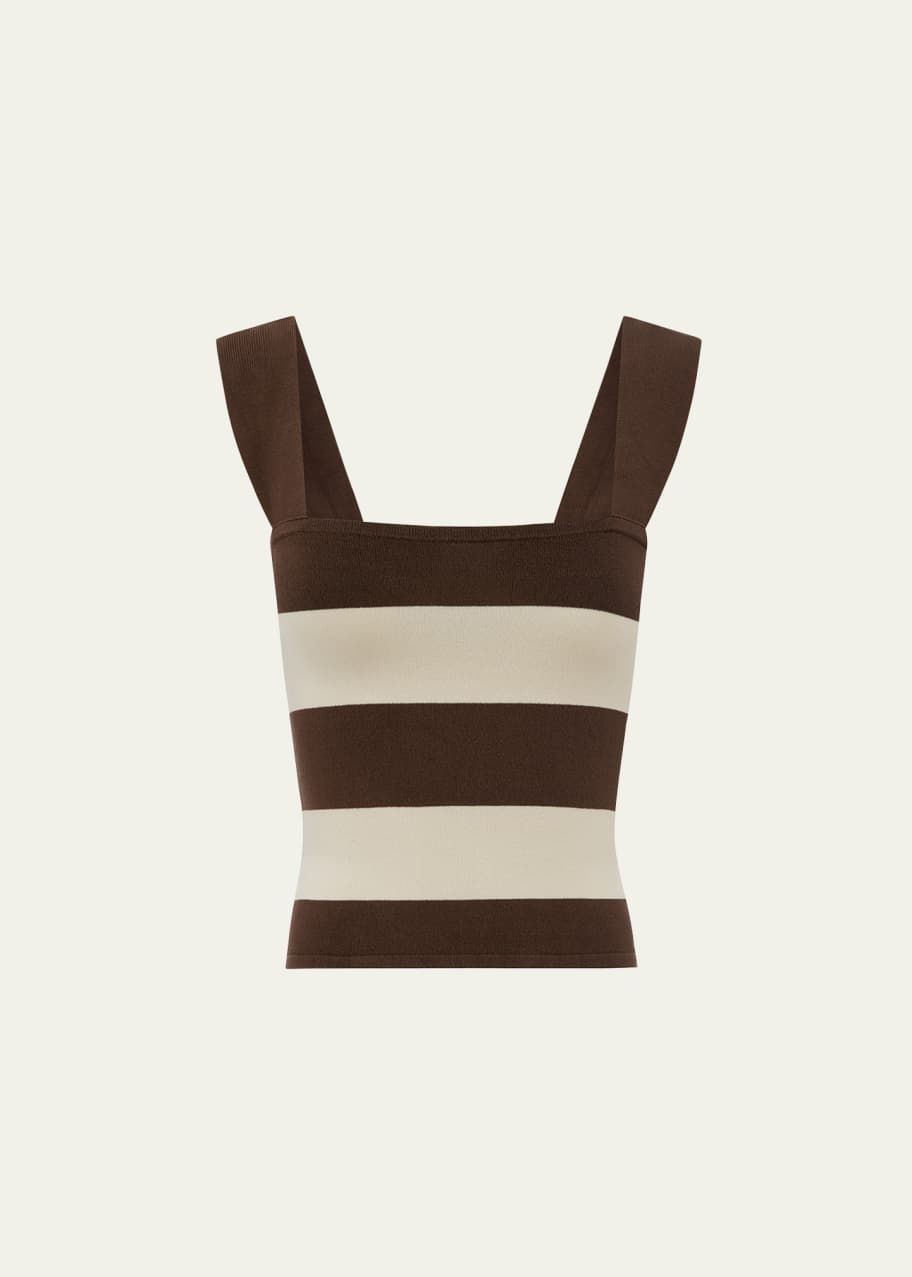 Image 1 of 1: Theo Stripe Knit Square-Neck Cami