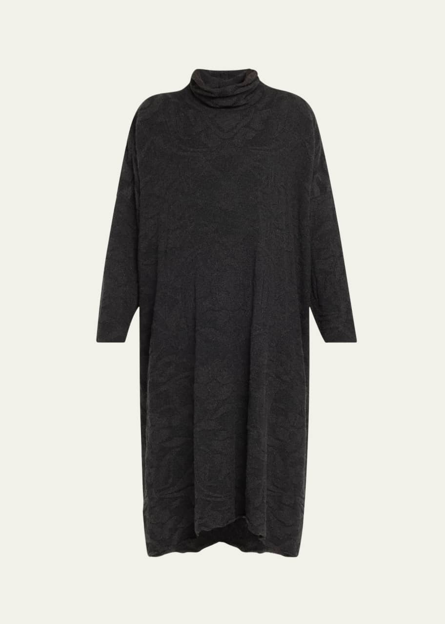 Image 1 of 1: Floral Fine-Gauge Knit Cashmere Dress