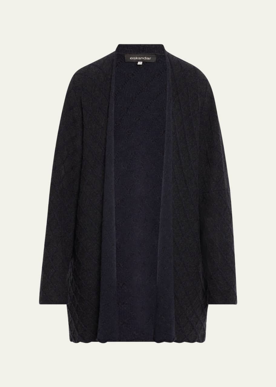 Image 1 of 1: Open Diamond Cardigan (Long Length)