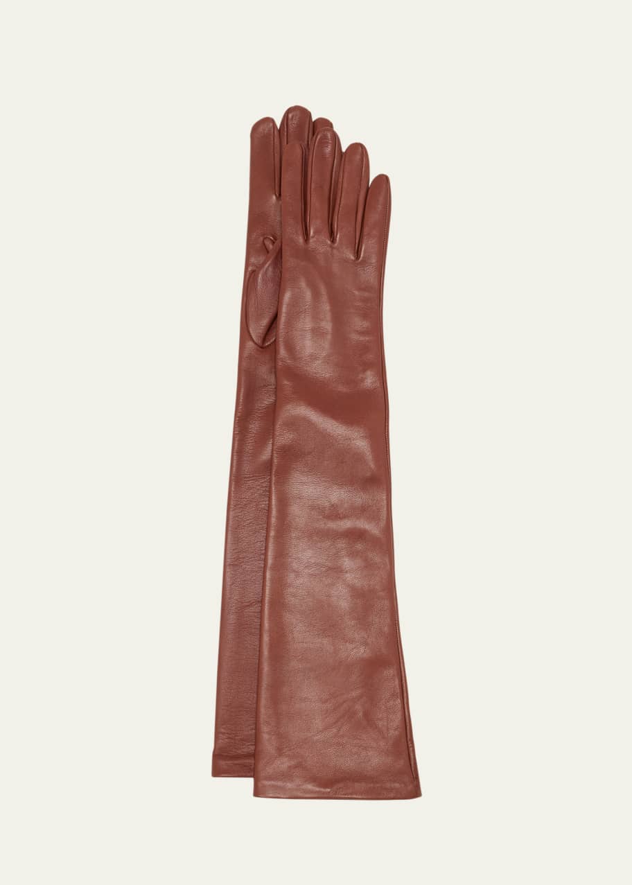 Image 1 of 1: Long Leather Gloves