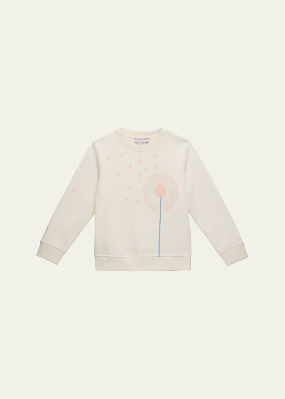 Image 1 of 1: Girl's Dandelion Embroidered Sweatshirt, Size 3-12