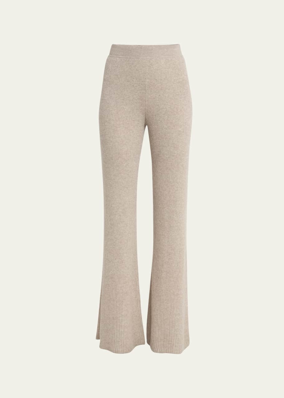 Image 1 of 1: Camino Ribbed Cashmere-Silk Trousers