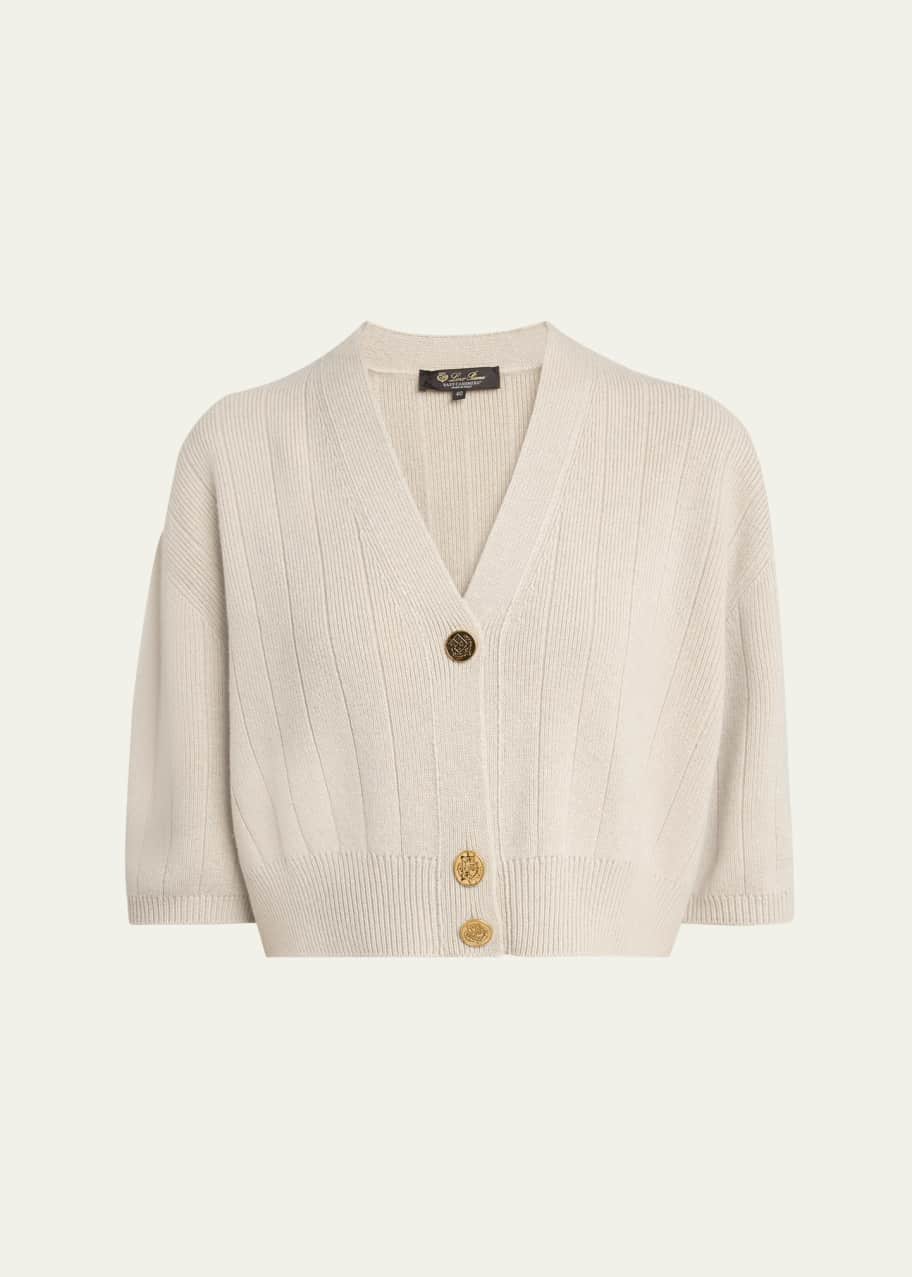Loro Piana Cervatto Short-Sleeve Baby Cashmere Cardigan - Bergdorf