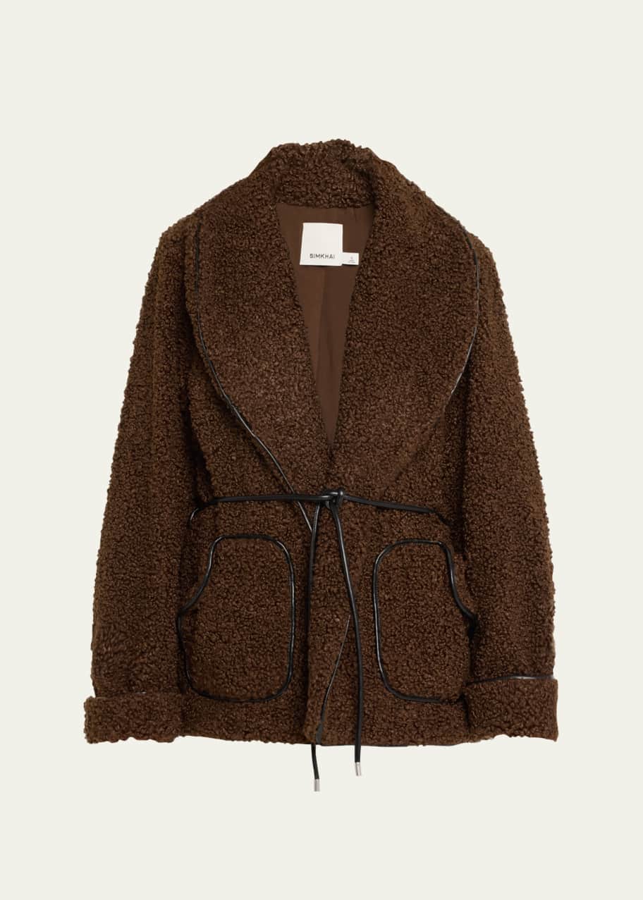 ◆SIMKHAI◆Kimia Faux Fur Tie Waist Jacket◆ SIMKHAI Kimia Faux Fur Tie Waist Jacket - Bergdorf Goodman
