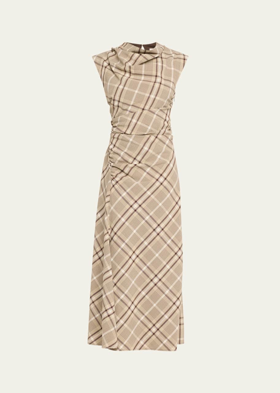 simkhai burke draped midi dress SIMKHAI Women's Burke Draped Dress in Black, Size 10