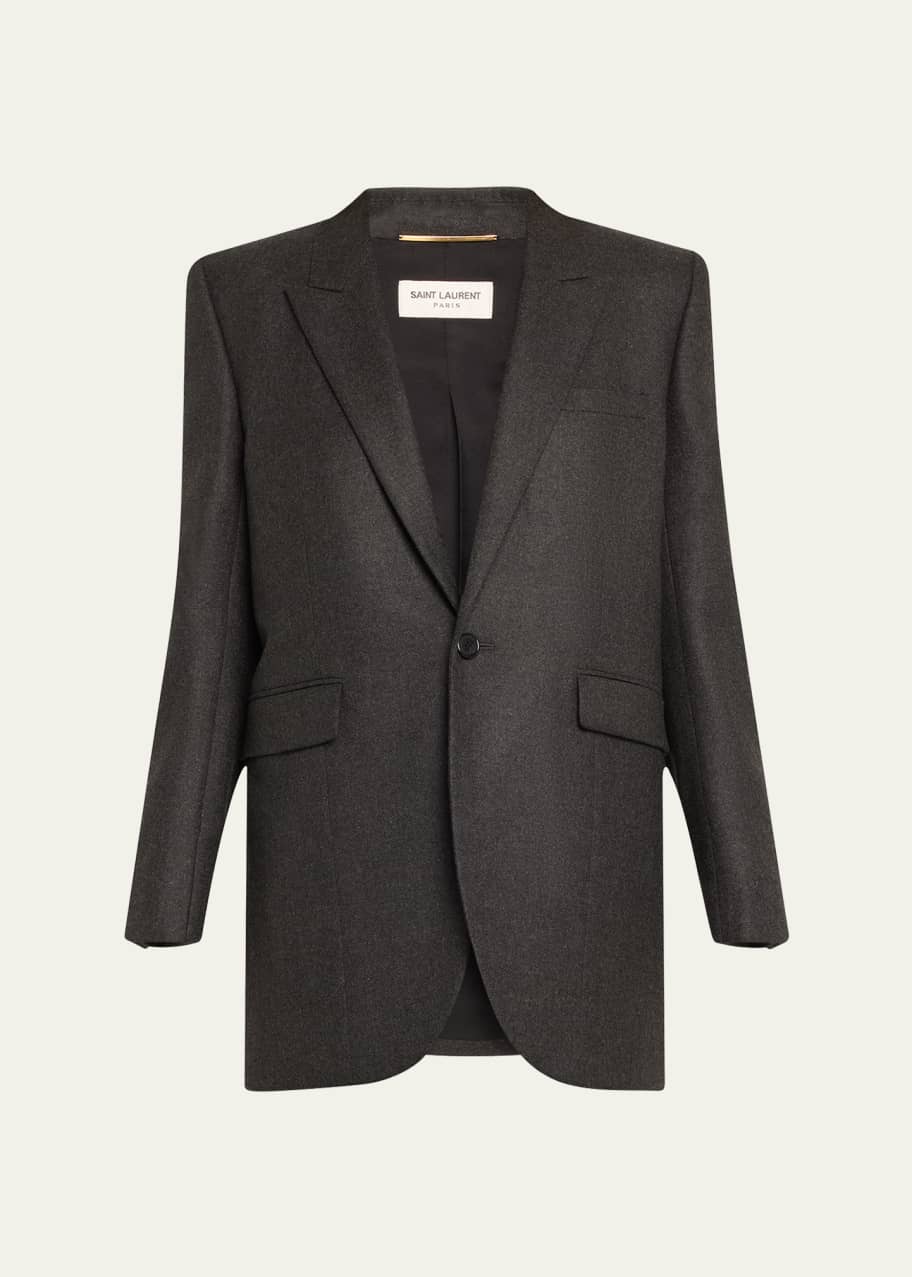Image 1 of 1: Cashmere-Blend Tailored Blazer Jacket
