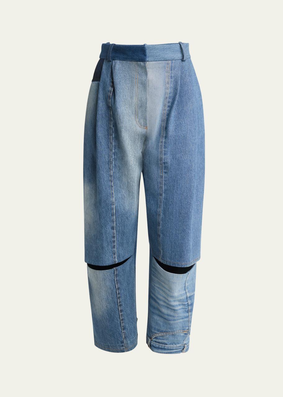 A.W.A.K.E. MODE Cutout Upcycled Denim Jeans - Bergdorf Goodman