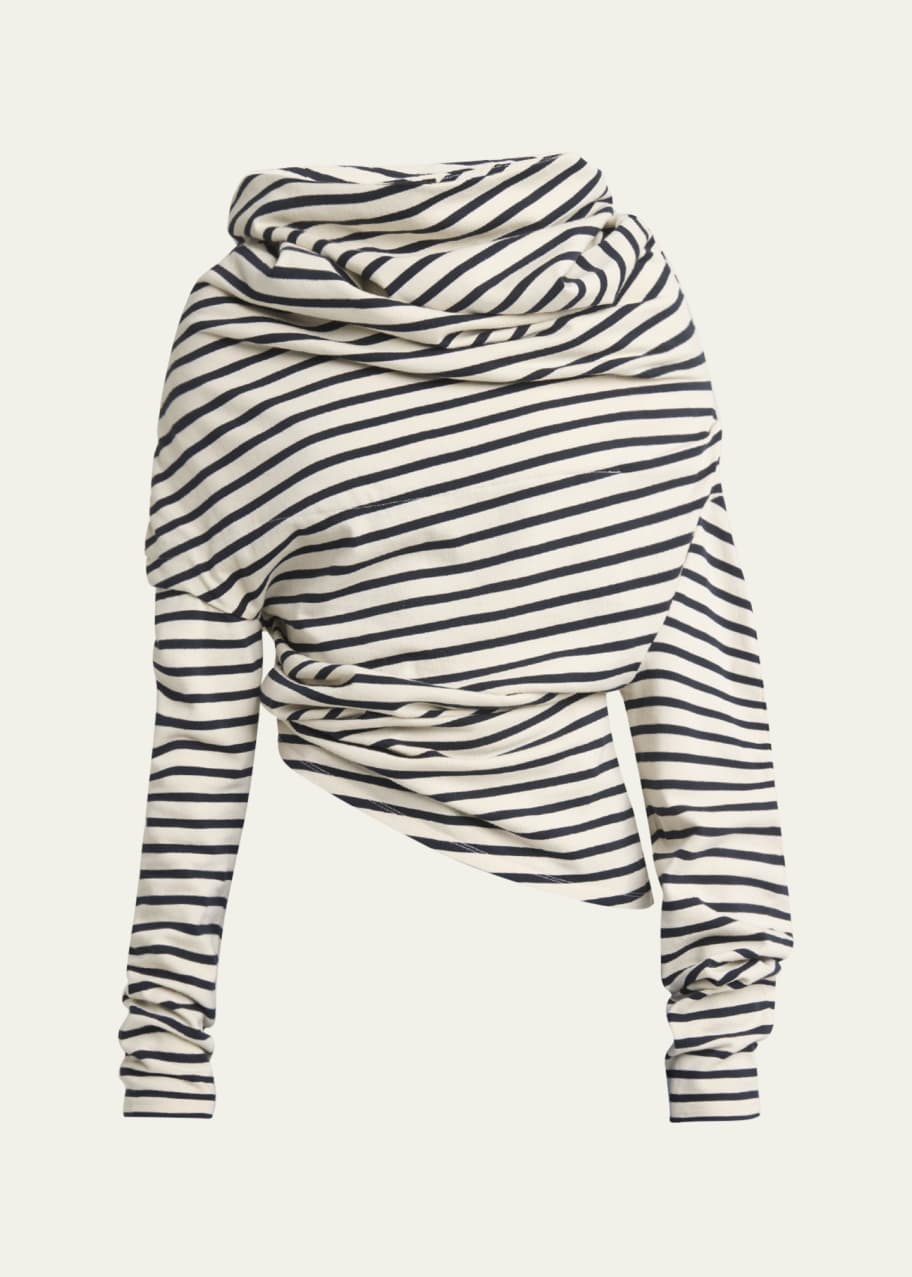 Image 1 of 1: Jersey Cowl-Neck Draped Top
