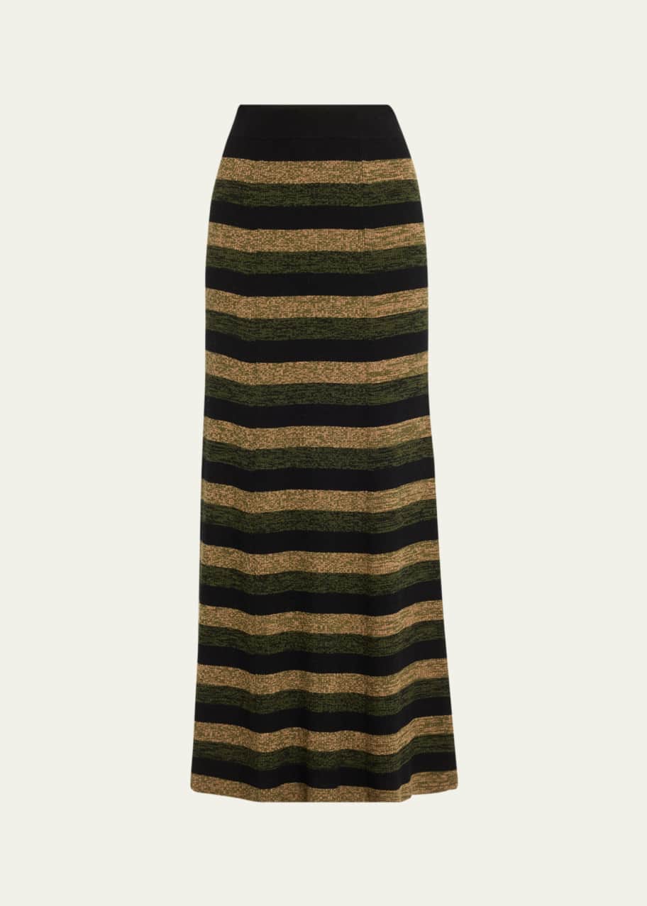 Image 1 of 1: Stripe Merino Maxi Skirt