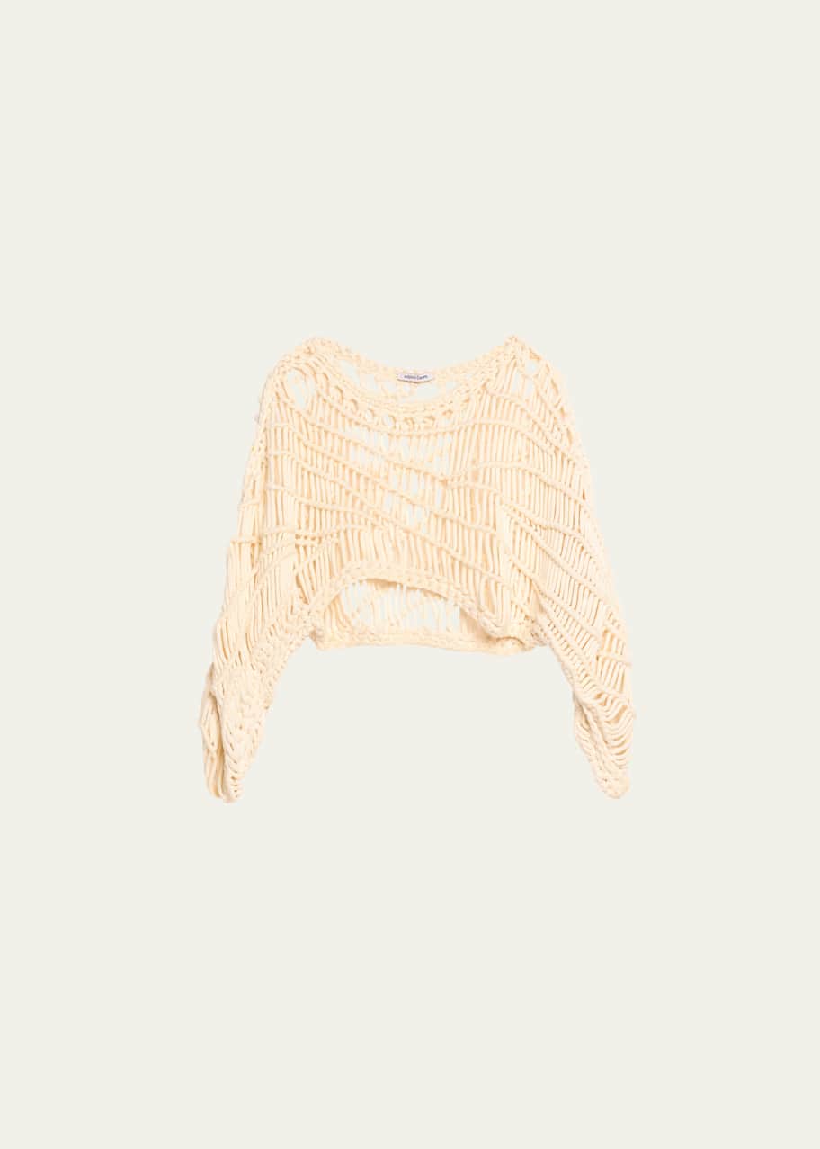 Image 1 of 1: Ripple Macrame Cropped Pullover
