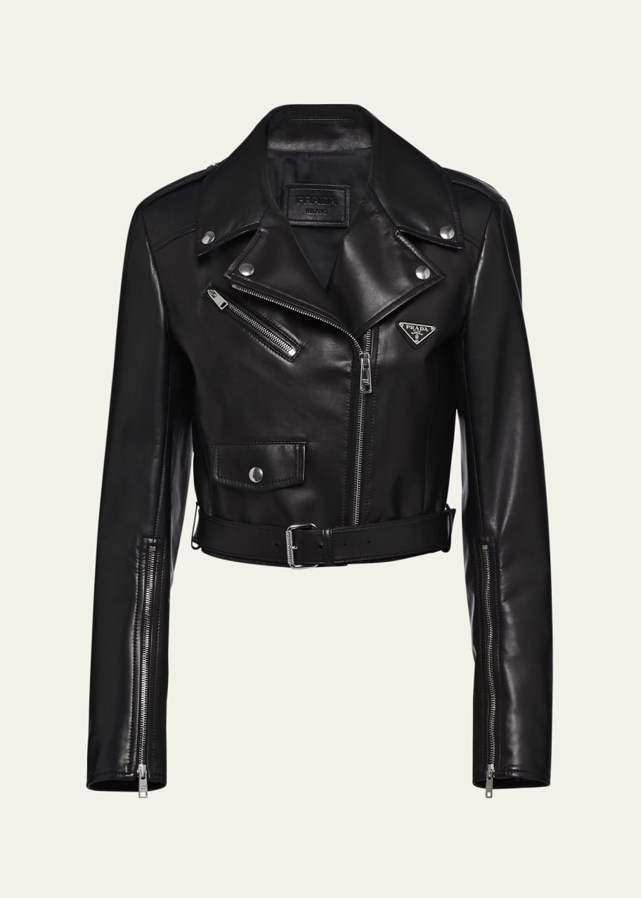 Image 1 of 1: Napa Leather Biker Jacket