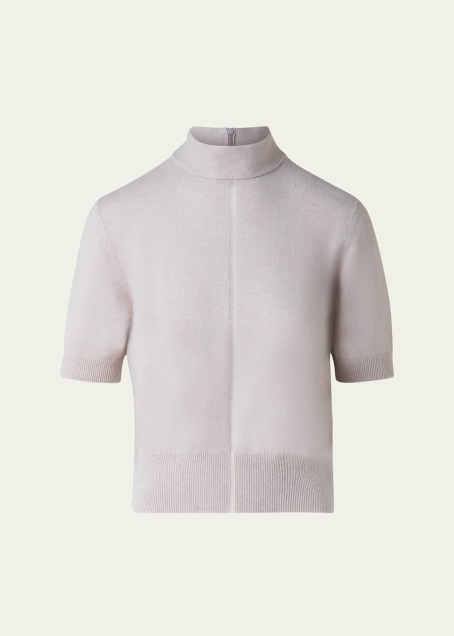 Image 1 of 1: Mock Neck Cashmere Sweater