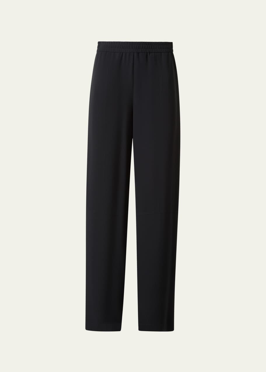 Image 1 of 1: Chrissa Drawstring Tapered Leg Silk Pants