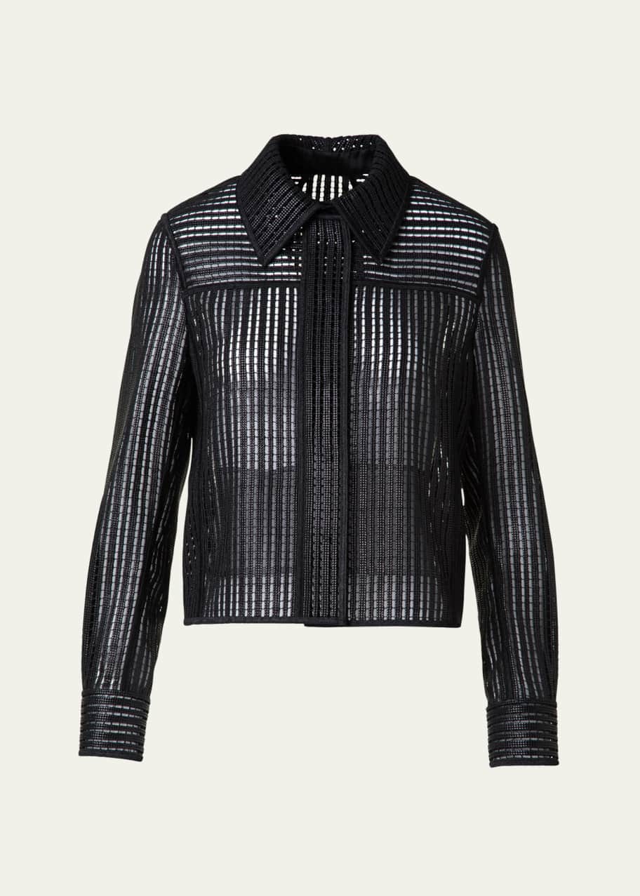 Image 1 of 1: Talitha Short Techno Stripe Boxy Jacket