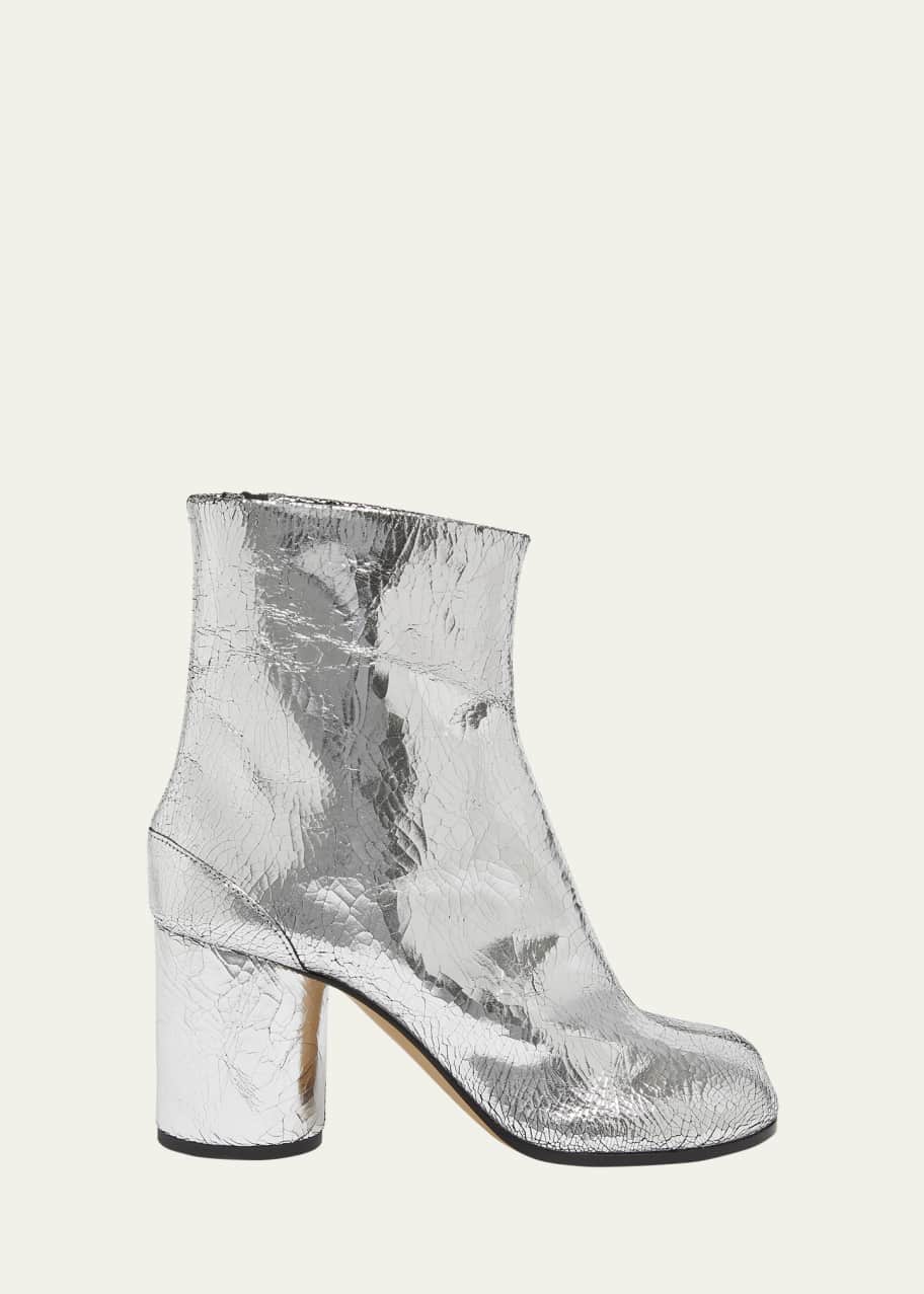 Maison Margiela Tabi Split-Toe Metallic Leather Ankle Boots
