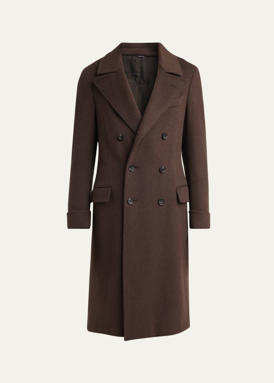 Image 1 of 1: Men's Double-Breasted Cashmere Coat