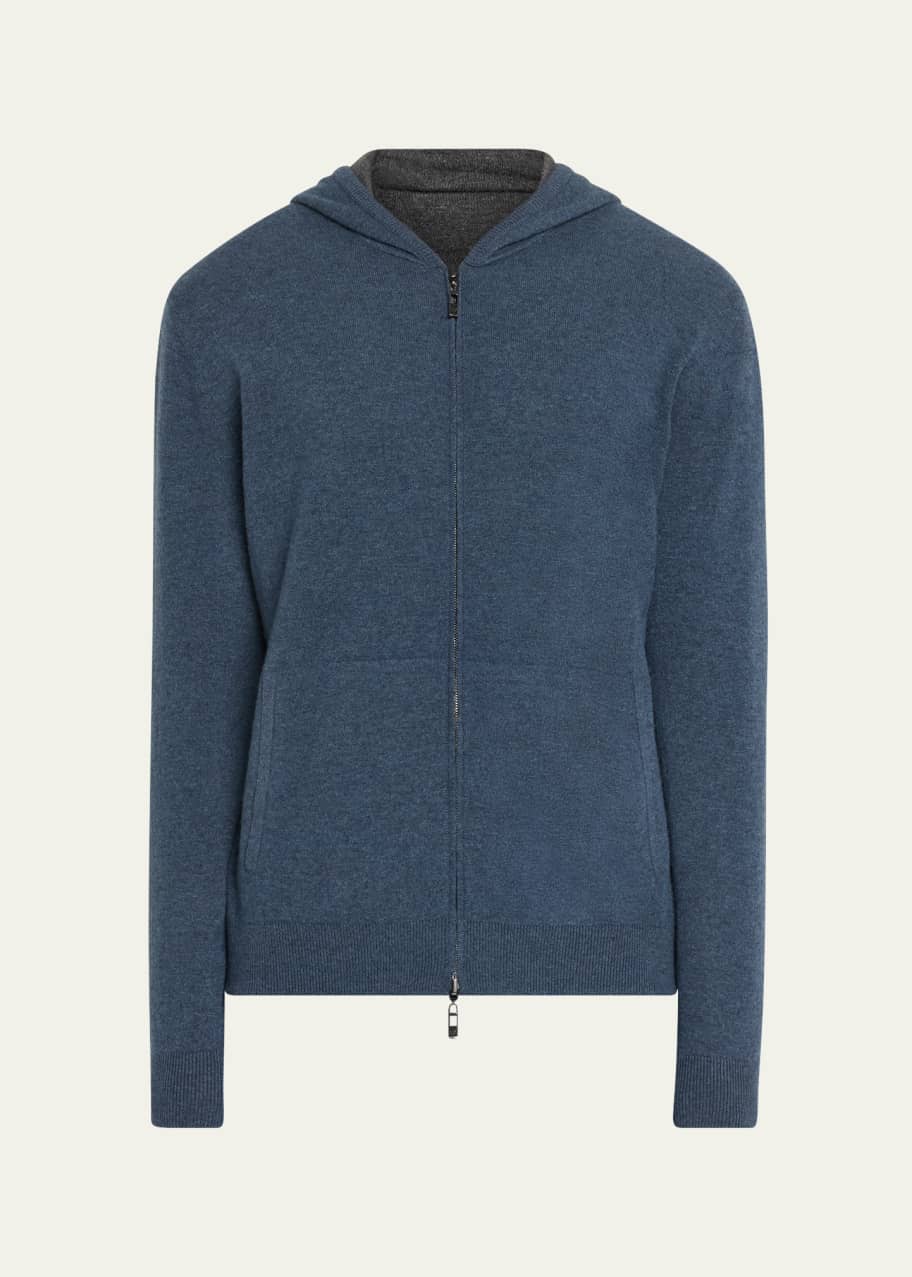Image 1 of 1: Men's Duo Cashmere Hooded Zip Sweater