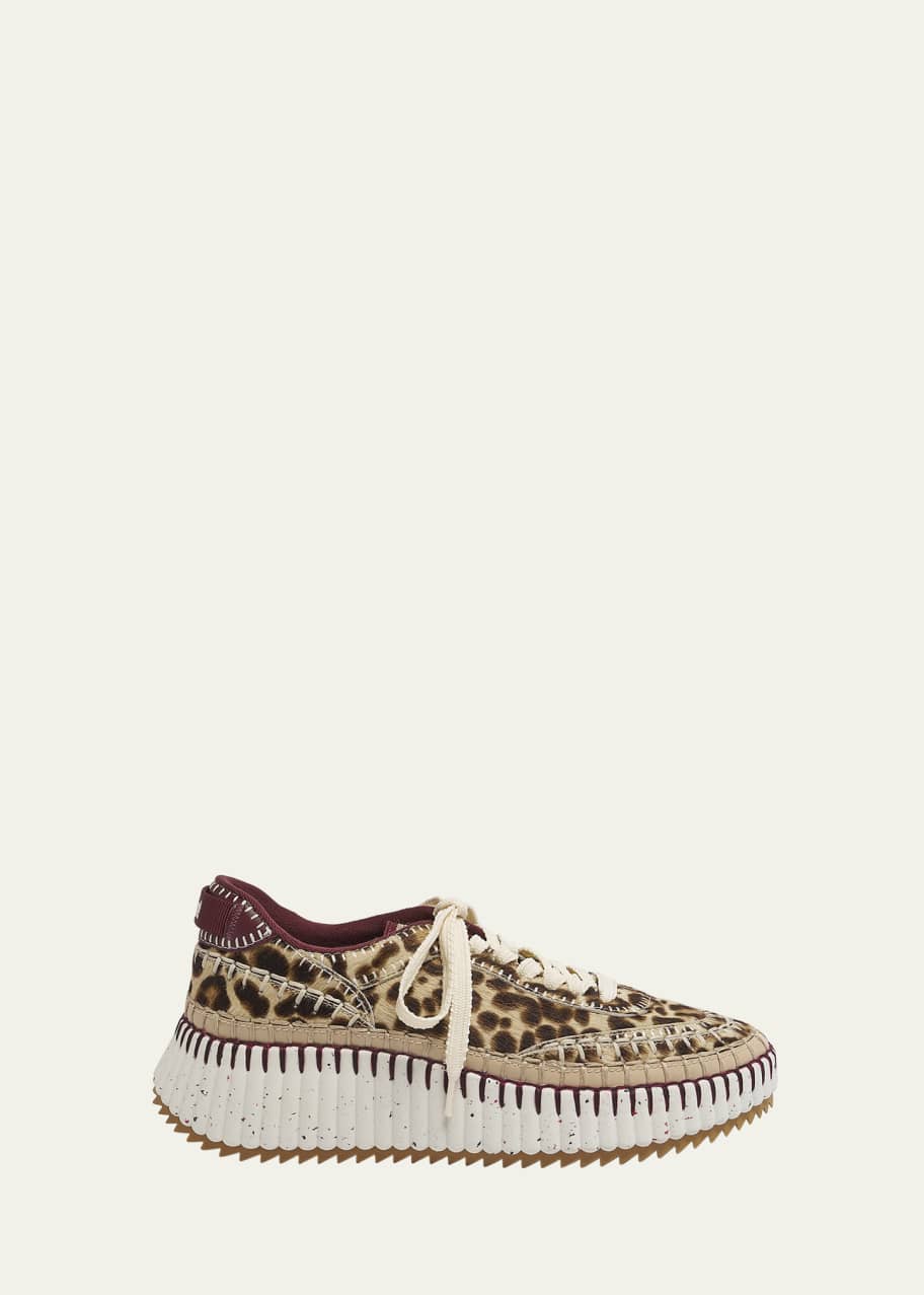 Image 1 of 1: Nama Leopard Stitch Walking Sneakers