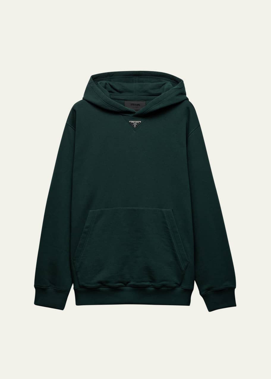 【PRADA】LOGO HOODIE Prada Men's Enamel Triangle Logo Hoodie - Bergdorf Goodman