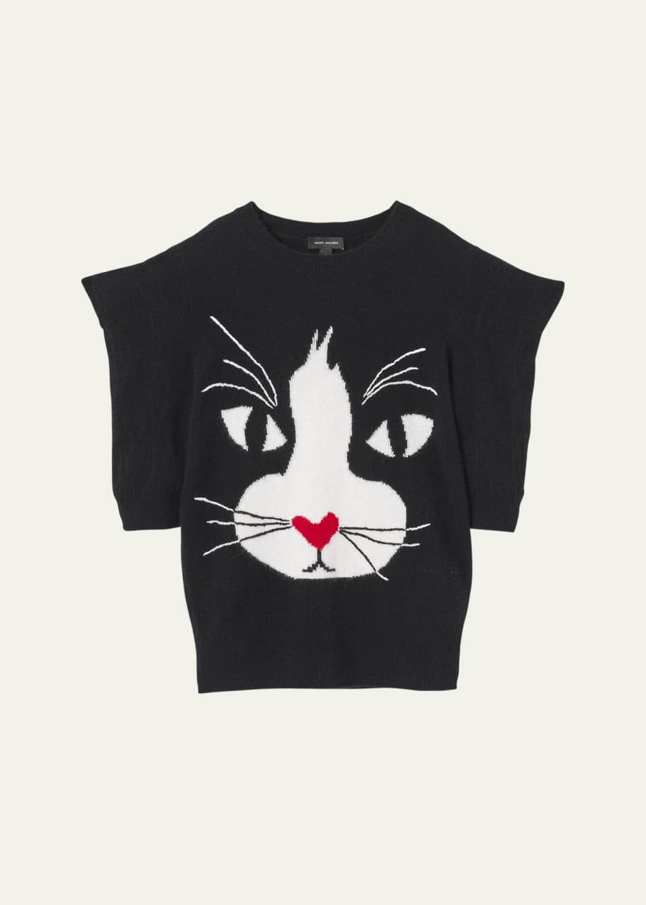 Marc Jacobs Cat Intarsia Cashmere Sweater - Bergdorf Goodman
