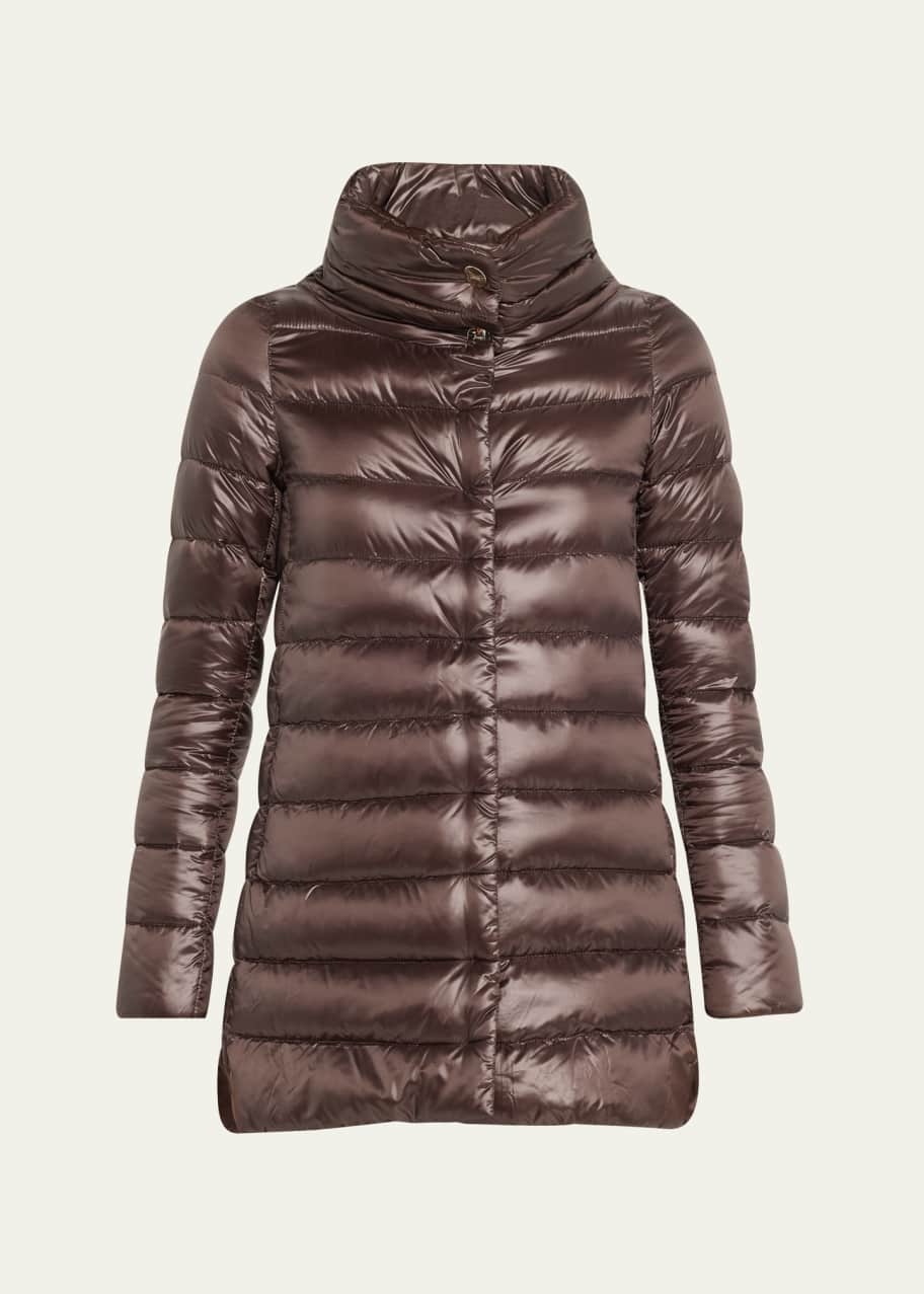 Image 1 of 1: Iconico Amelia Water-Resistant Nylon Ultralight Puffer Jacket