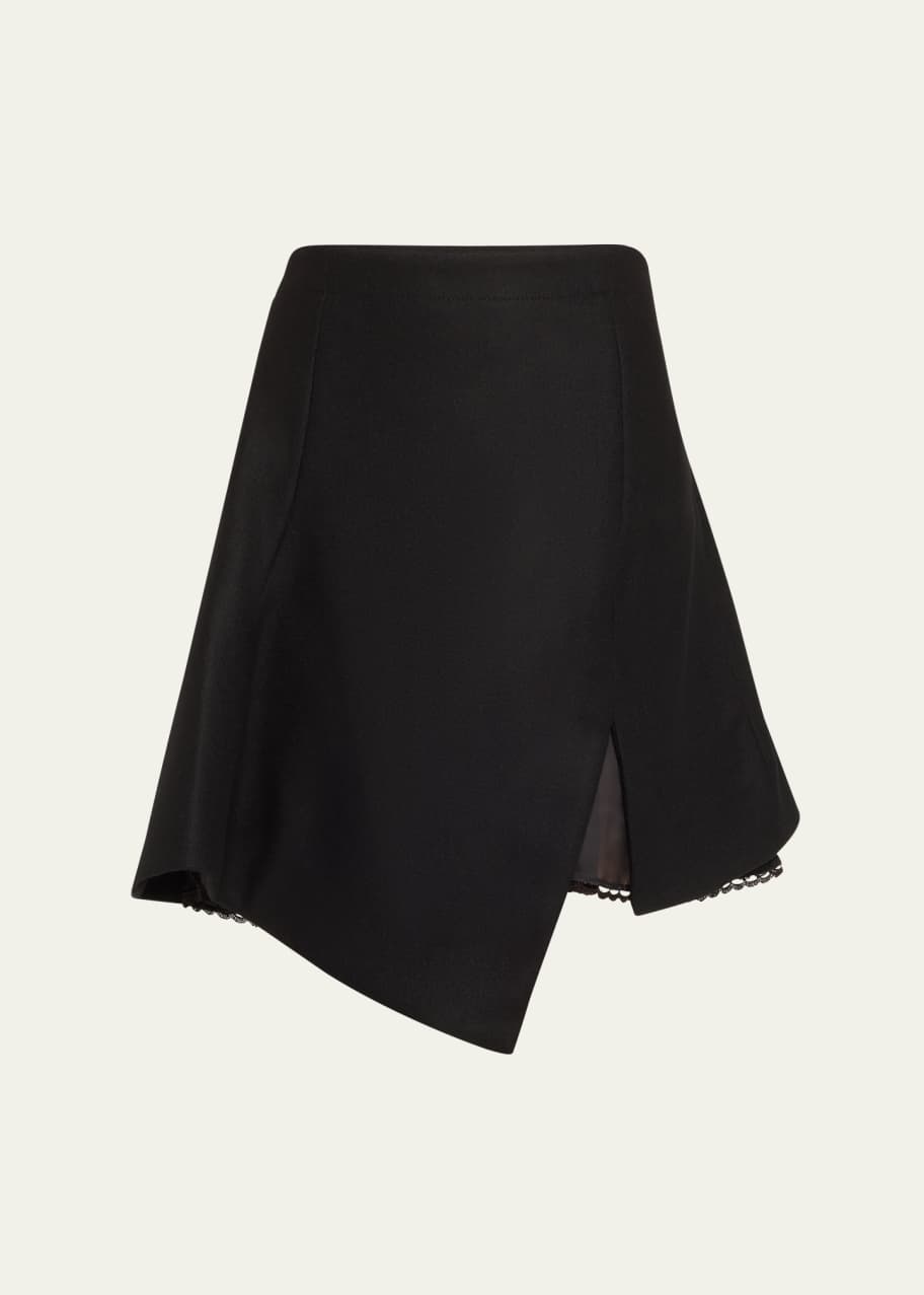 Image 1 of 1: Asymmetric Mini Suiting Skirt