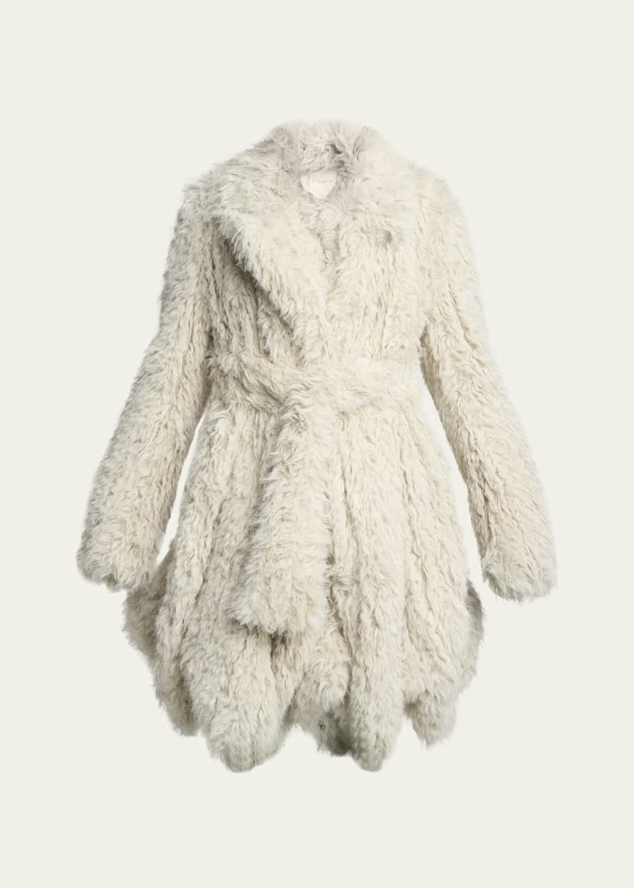 Image 1 of 1: Faux Fur Belted Coat