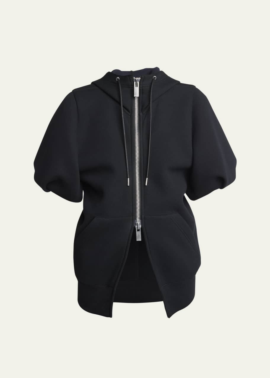 SACAI Puff Sleeve Zip Up Hoodie - Bergdorf Goodman